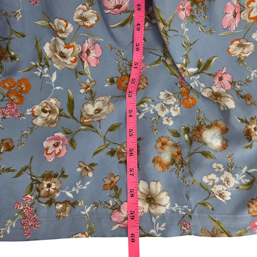 Arula Gracia Maxi Dress 2X Blue Floral Puff Sleeve Tiered Smocked Cottagecore - Picture 7 of 9